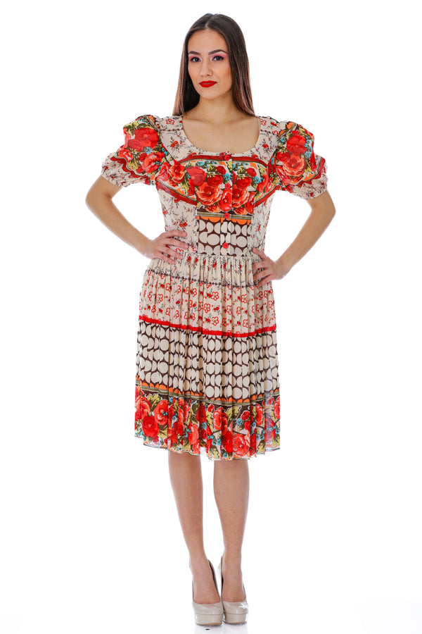 Rochie tull imprimat T-60